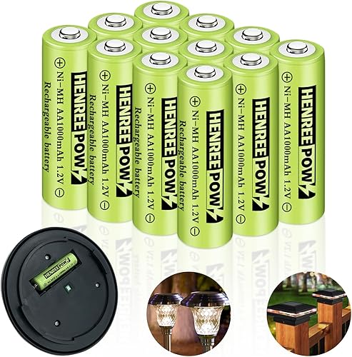 Miniatura 8 de Henreepow Baterías AA recargables de 1.2 V, baterías recargables AA de alta capacidad de 2000 mAh, capacidad real, 1500 ciclos de recarga, larga