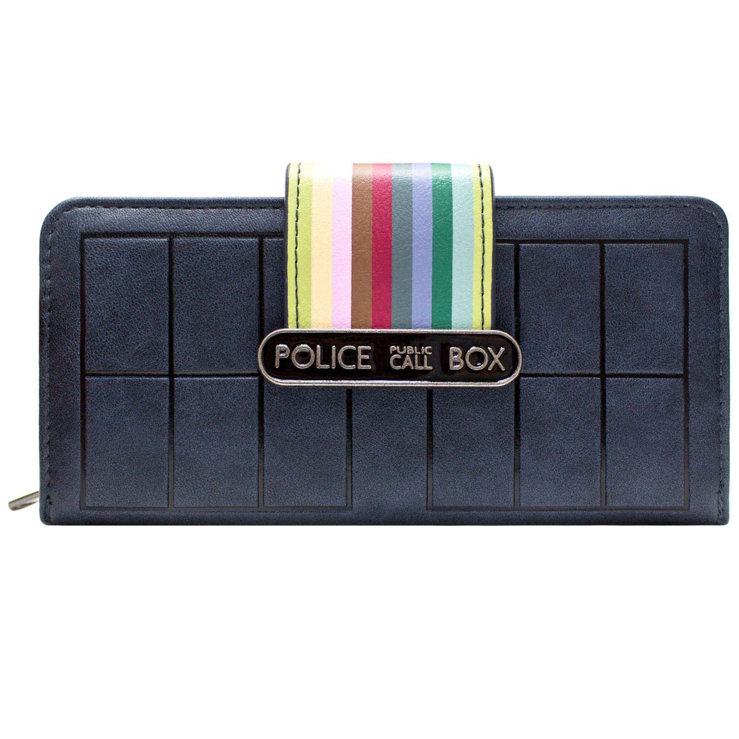Doctor Who treizième Tardis des Rayures Portefeuille Bleu