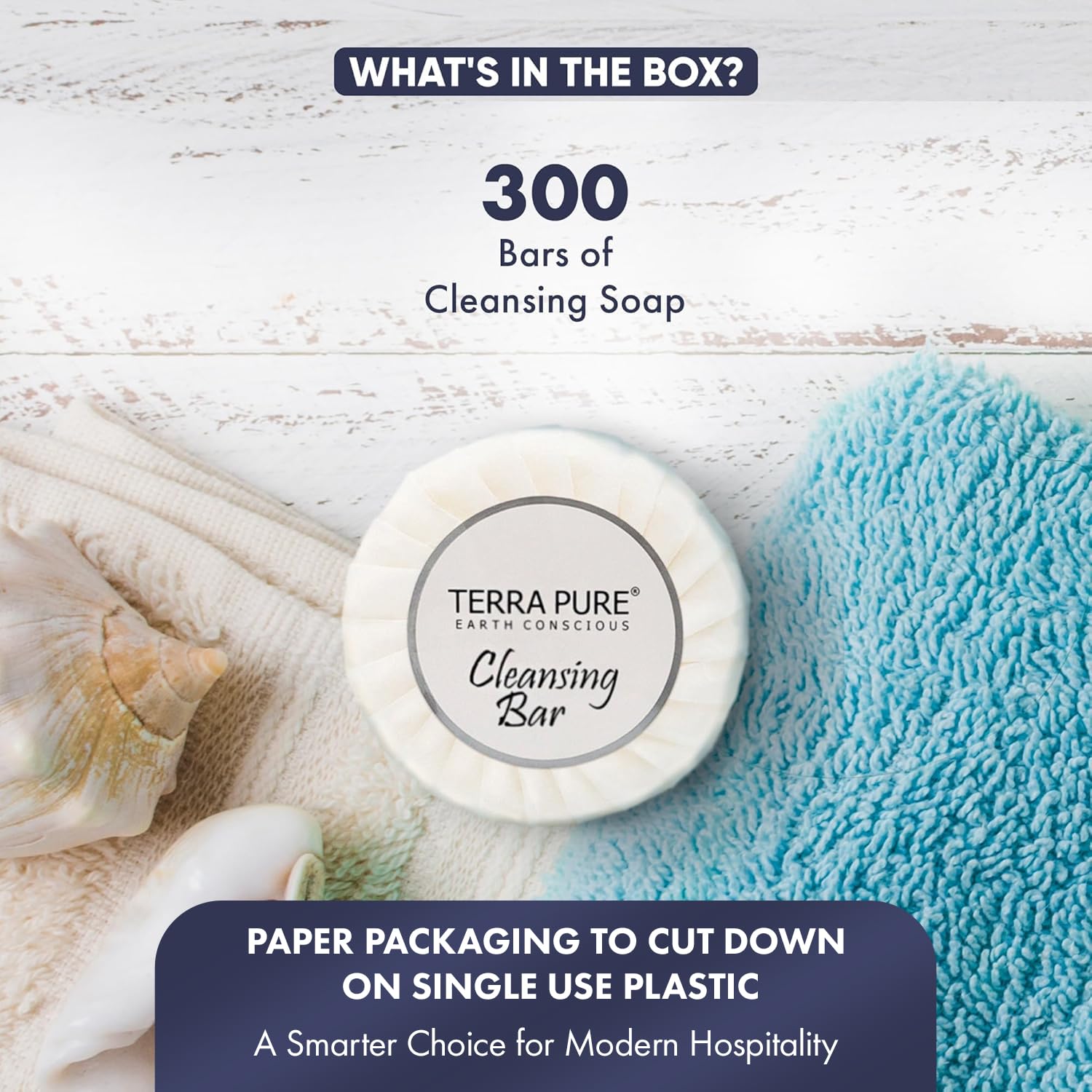 Travel Size Hotel Bar Soap 300 Count 1.25 oz Bars Guest Amenities for Hotels Vacation Rentals & Short Term Rentals Paraben Free White Tea & Coconut Scent Infused with Aloe and Olive Oil by Terra Pure