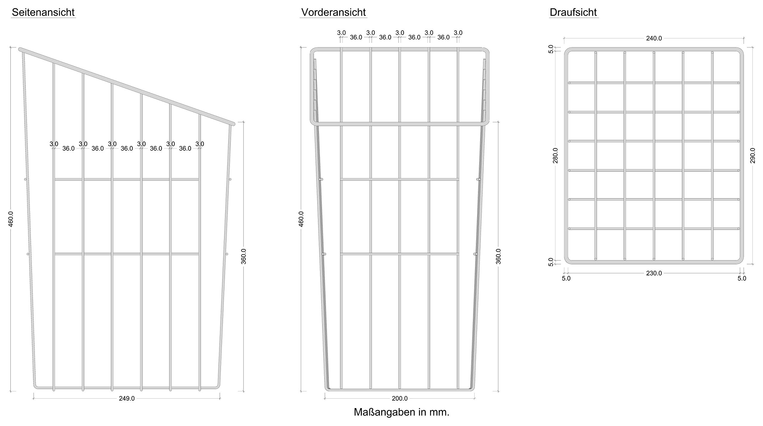 Gedotec Gitterkorb Wäschekorb Weiß mit Einhänge-Funktion - BxT: 240 x 290 mm - Made in Germany - Stapelbarer Wäsche-Sammler für Schrank & Aufbewahrung - Wäschesammler Korb