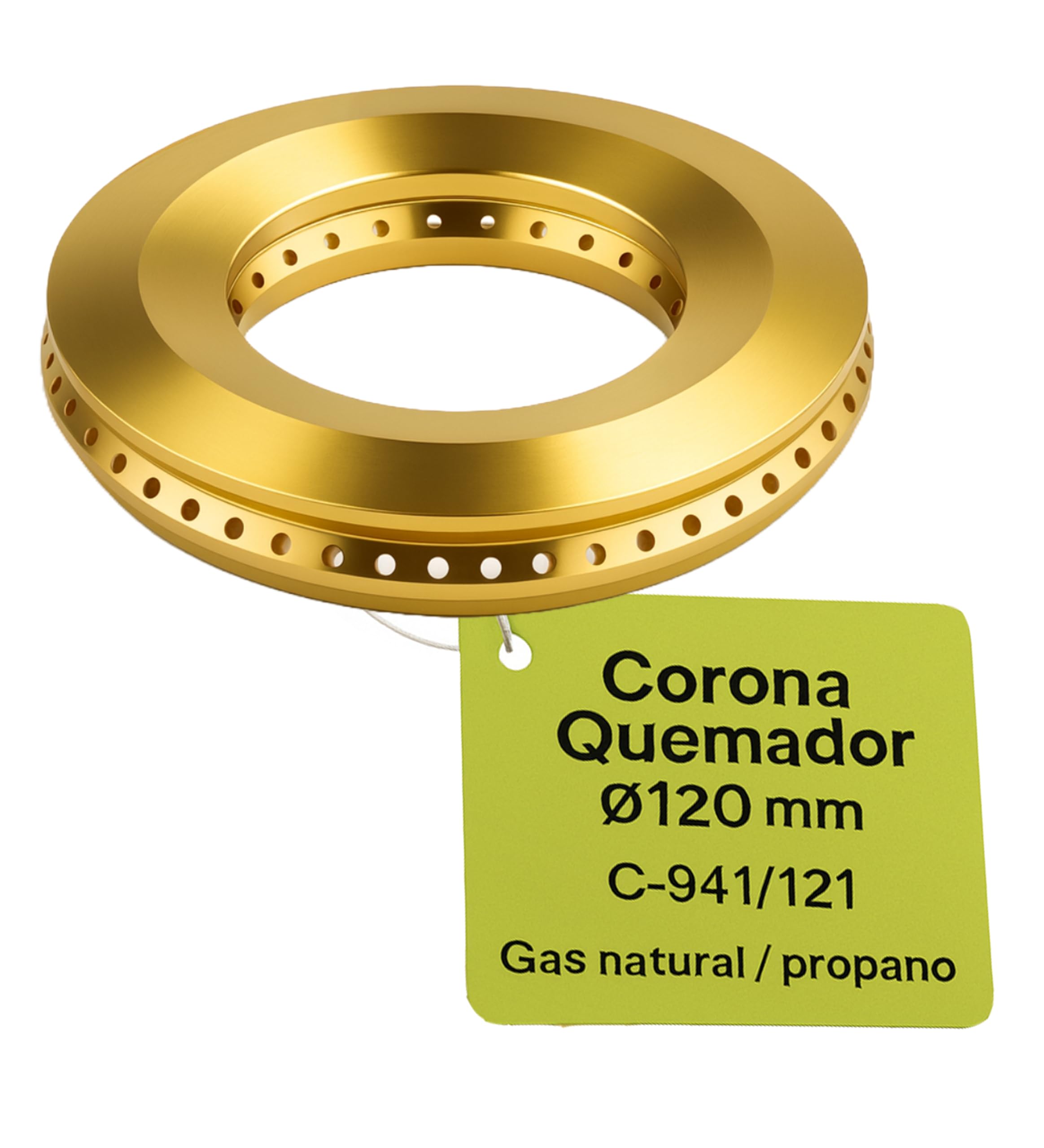 Corona Quemador Ø120 Mm Latón Gas Natural Propano C-941/121 Ref. 50141088 Dispersor Llama Profesional para Cocina Industrial Hostelería Diámetro Interior 60 Mm Recambio Técnico