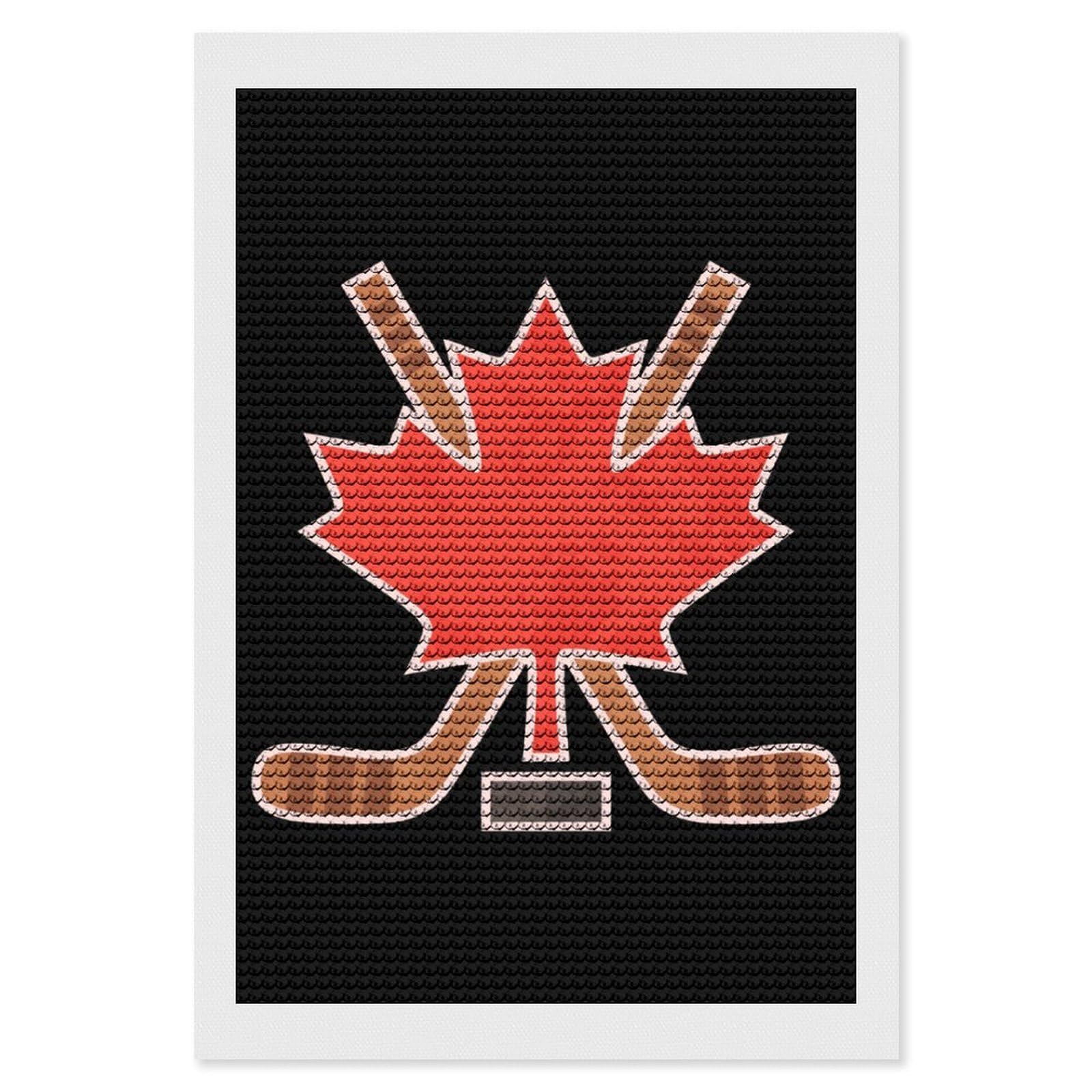 Nclqvjxzkhw Style Canada Maple Hockey Diamond Art Painting For Adult Round Diamonds Pictures Arts Crafts Home Wall Decor 8"X12"