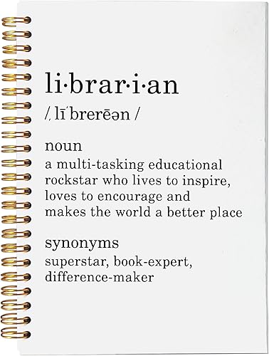 VNWEK Librarian Definition Notebook Journal - Regalos para bibliotecarios, regalos de agradecimiento para bibliotecarios, regalos para trabajadores