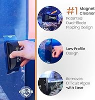 Vista 33 de Flipper EDGE - Rascador magnético flotante 2 en 1 para acuario con cuchillas dobles, herramientas eficientes de limpieza de acuarios de vidrio