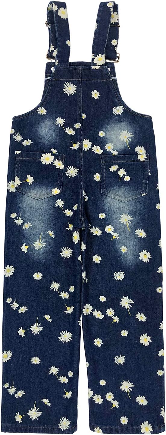 Yao 3-14Years Girls Jumpsuit&Rompers Big Kid Bib Overalls Blue Adjustable Belts Denim Color changeable Sequin Pants - Image 3