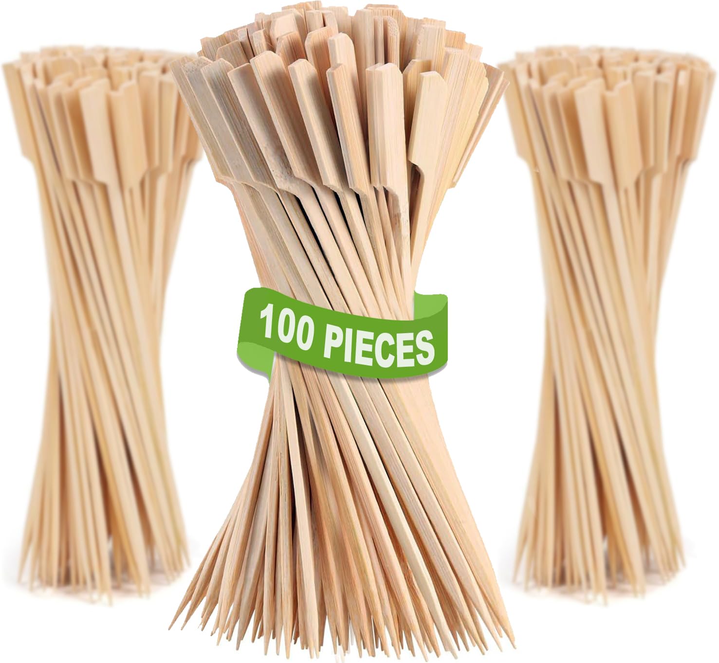 BambooMN Spiedini Di Bambù Extra Lunghi 53,3 Cm, Spessore 5 Mm, 100 Pezzi, Premium Qualità