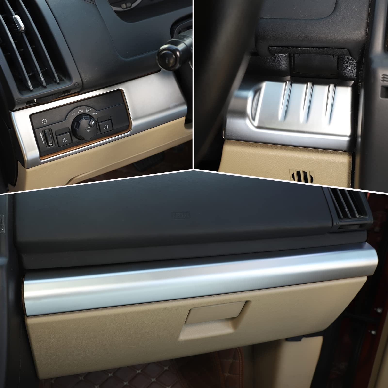 ABS chromowane wnętrze samochodu osłona deski rozdzielczej osłona wykończenia naklejki dekoracyjne do Land Rover Freelander 2 2007-2015 akcesoria samochodowe
