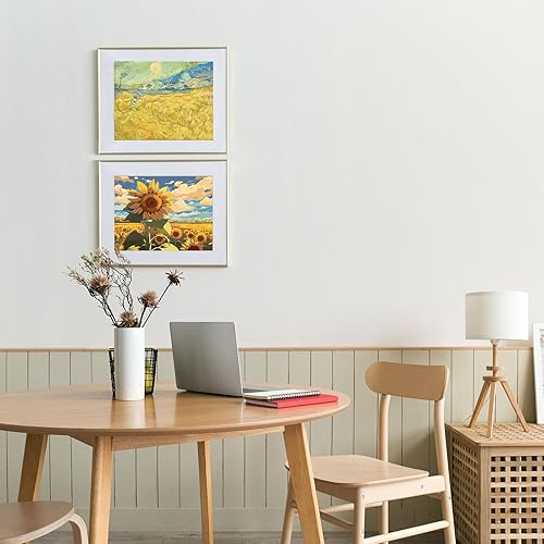 Miniatura 6 de Pretty Jolly Pintura de campo de girasol por números para adultos principiantes kit de pintura al óleo por números para niños en lienzo con pinceles