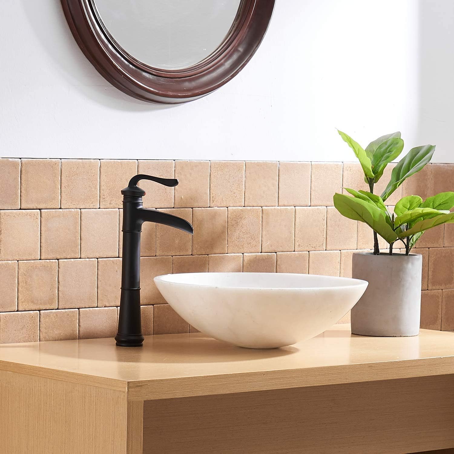 Best Cyber Monday 🔥 Bathroom Faucet Brushed Nickel Vessel Sink Waterfall Bath Faucets Single Handle Single Hole Lavatory Commercial Vanity With Supply Lines Hose Lead-Free By Bathfinesse,6661H-N