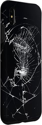 Vista 27 de iPhone 12/12 Pro - Funda negra con diseño roto falso, disuasorio de robo