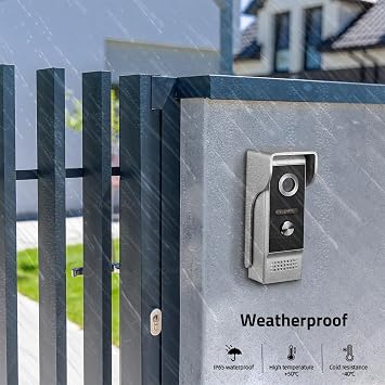 1080P Video Intercom System, Wired Video Doorbell HD Camera 7 Inch Monitor | AMOCAM 4-Wire Video Door Phone Intercoms Panel Kits, Support Unlock, Monitoring, 2-Way Audio for Villa Home Office Apartment