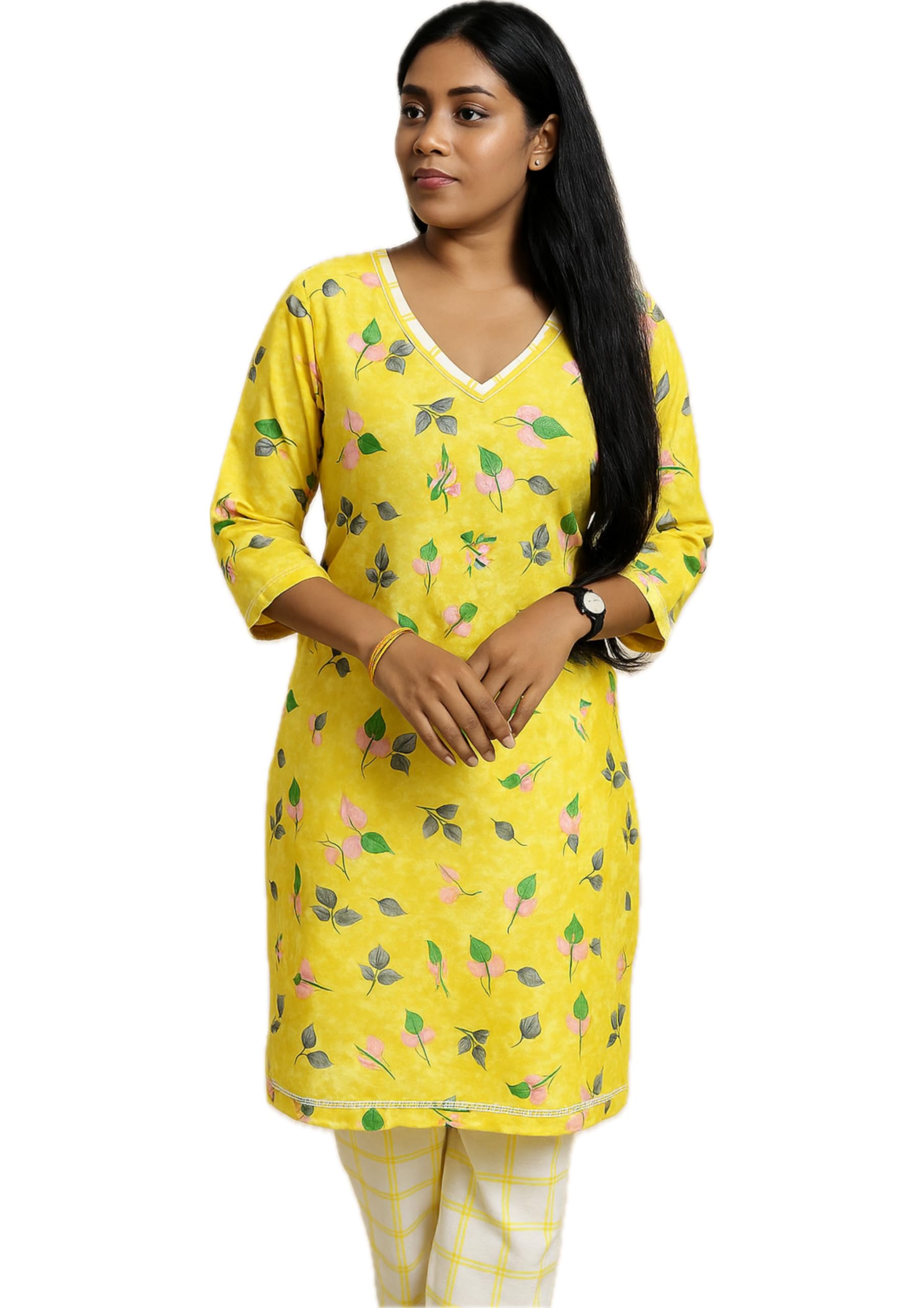 Grok Women's Cotton Straight Kurta with Pant (FLORAL KURTA SET | BRIGHT COLOUR SET | COTTON KURTA SET | M,L&XL)-image-33