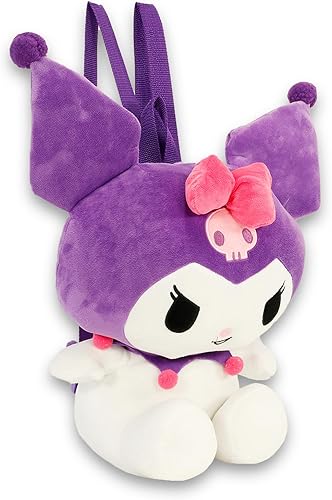 Miniatura 2 de Hello Kitty and Friends Kuromi - Juego de mochila de peluche, paquete de muñeca de peluche de 14 pulgadas con correas de transporte, calcomanías y