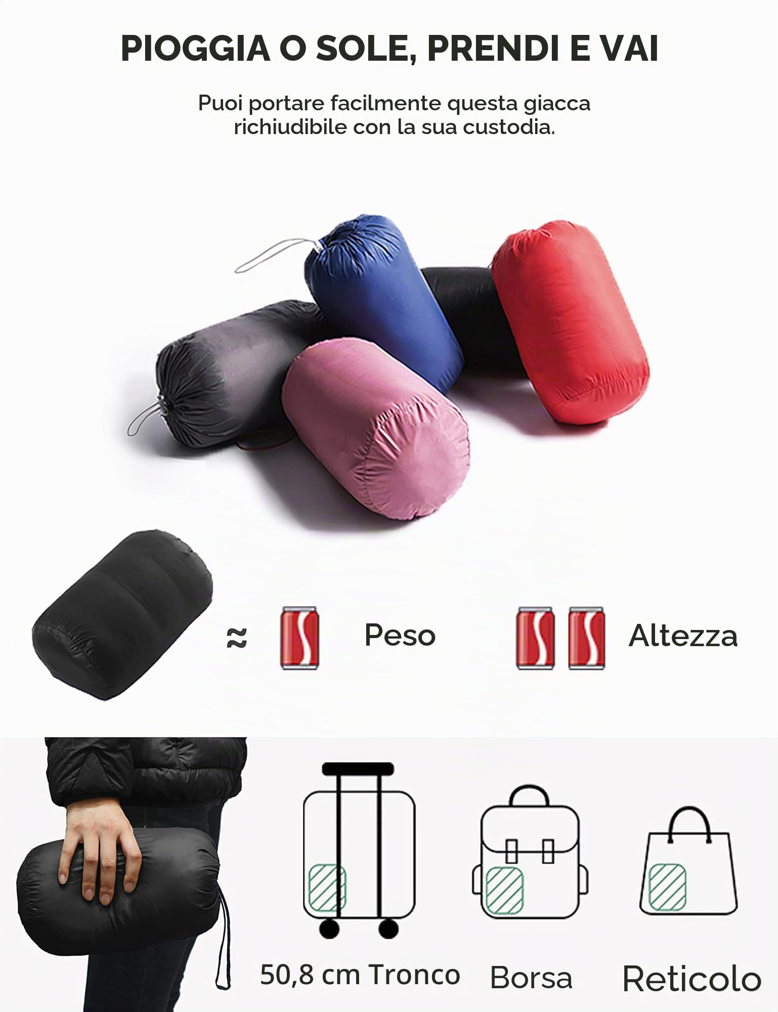 wantdo Piumino corto da donna ripiegabile ultra leggero