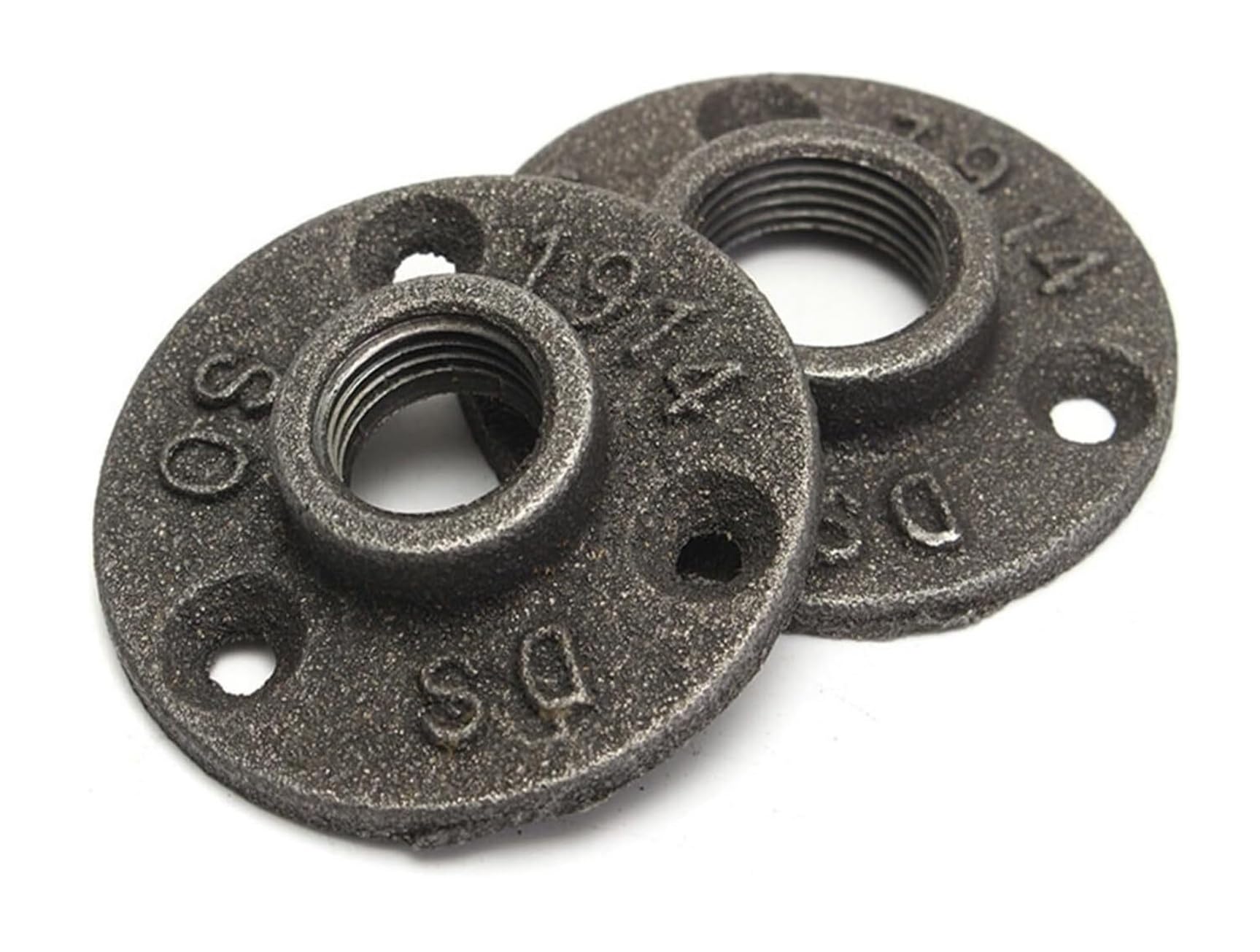 Brida negra for suelo y pared de hierro maleable, 10 Uds., rosca BSP de 1/2 a 1 pulgada(DN20)