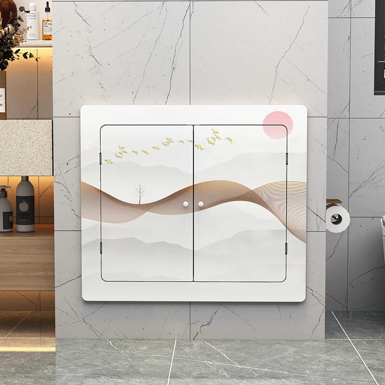Estante para radiador de 2 puertas cubreradiador decorativo de salon L70xH7 1