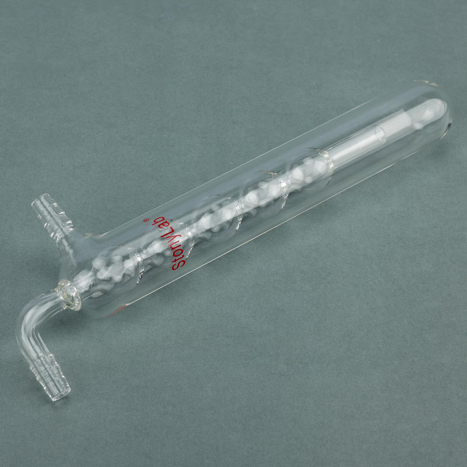 stonylab Einteilige Glas-Vakuum-Kaltfalle, 225 mm Länge, 10 mm Gezackter Schlauchanschluss, G3.3 Borosilikatglas, zum Kondensieren und Auffangen Flüchtiger Gase in Laborexperimenten