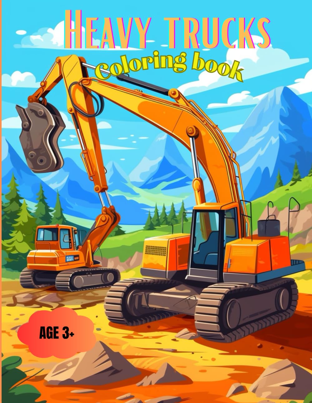 Heavy construction trucks coloring book for boys.: Construction trucks and agricultural machinery coloring book with 50 images to color like tractors, ... bulldozers, garbage trucks and much more.