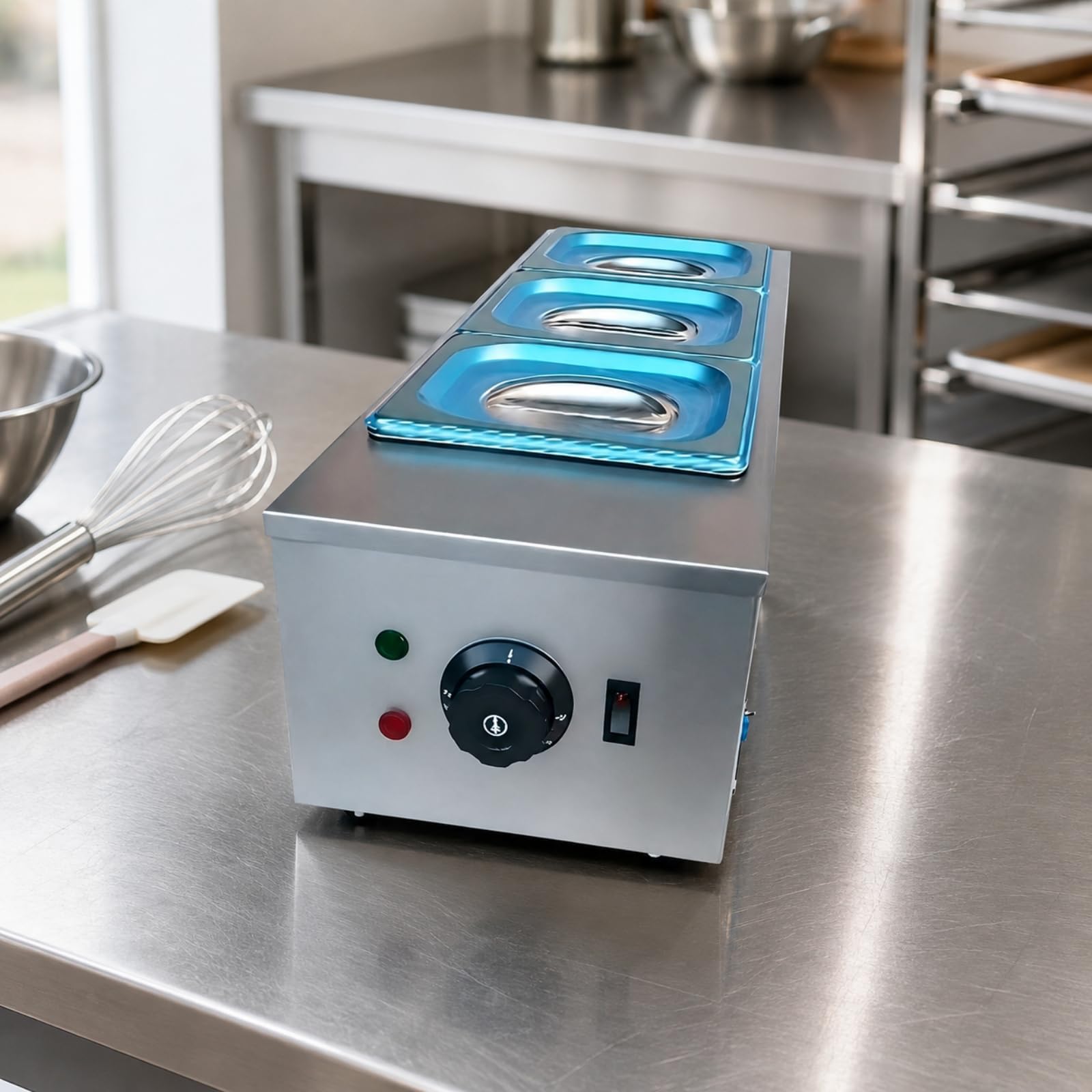 Elektrische Schokoladenschmelzmaschine präzise Temperaturregelung Schokoladenschmelzmaschine abnehmbare Behälter für Konditoren, Bäckerei, Theke, 2 Tank