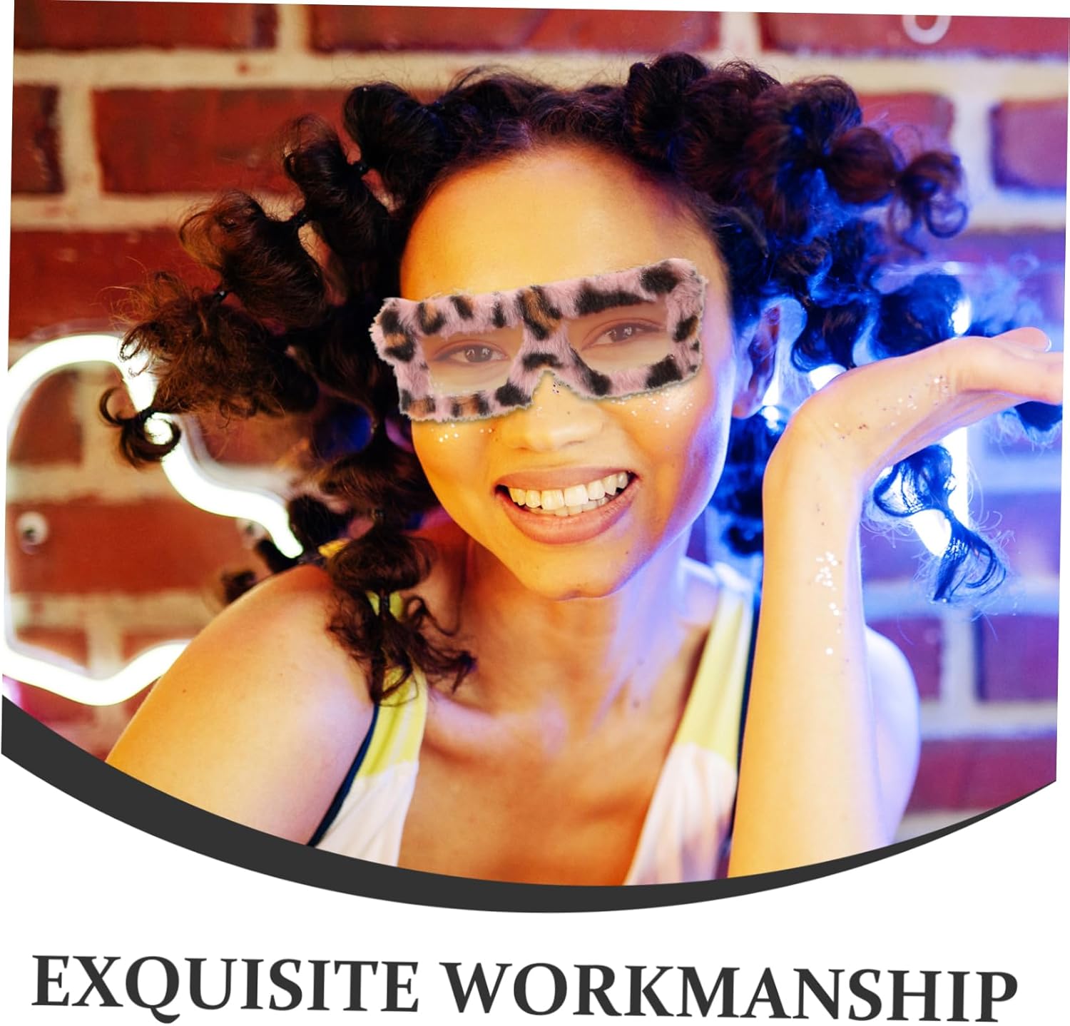 VALICLUD Leopard Plush Cat-Eye Sunglasses Lightweight Fashion Glasses for Women and Men Party Accessories Trendy Decoration for Festivals and Street Style - Image 4