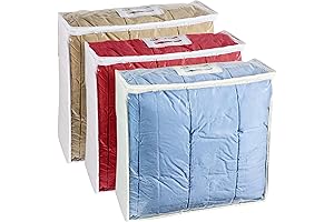 CB2 Blanket Storage Container Organizer for Quilts, Blankets, Comforters, Bedding, Sweaters, Clothes...