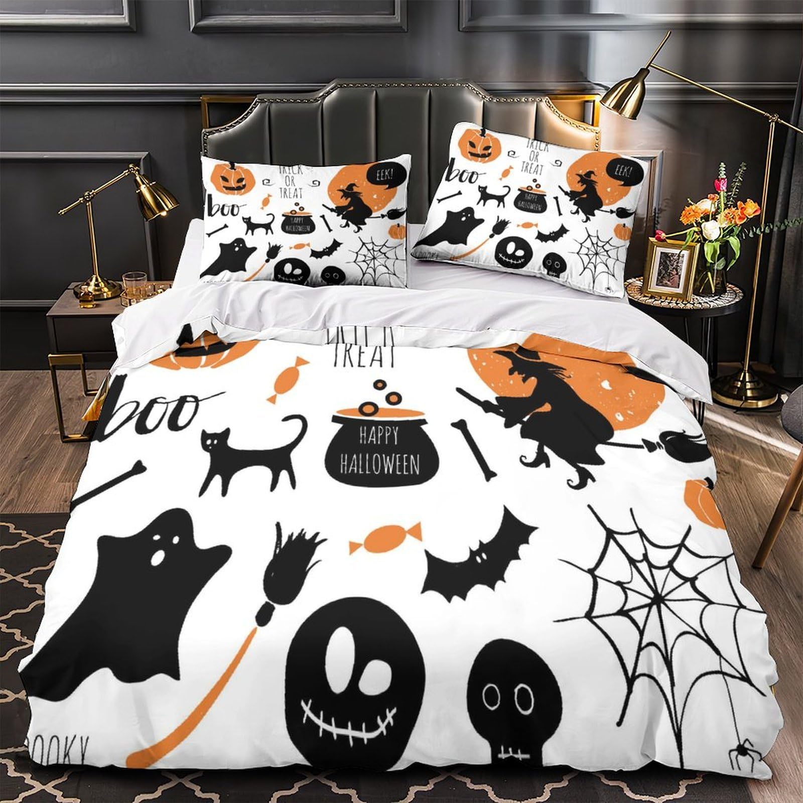 Ensemble de literie Halloween 135x200 lit simple microfibre 3D