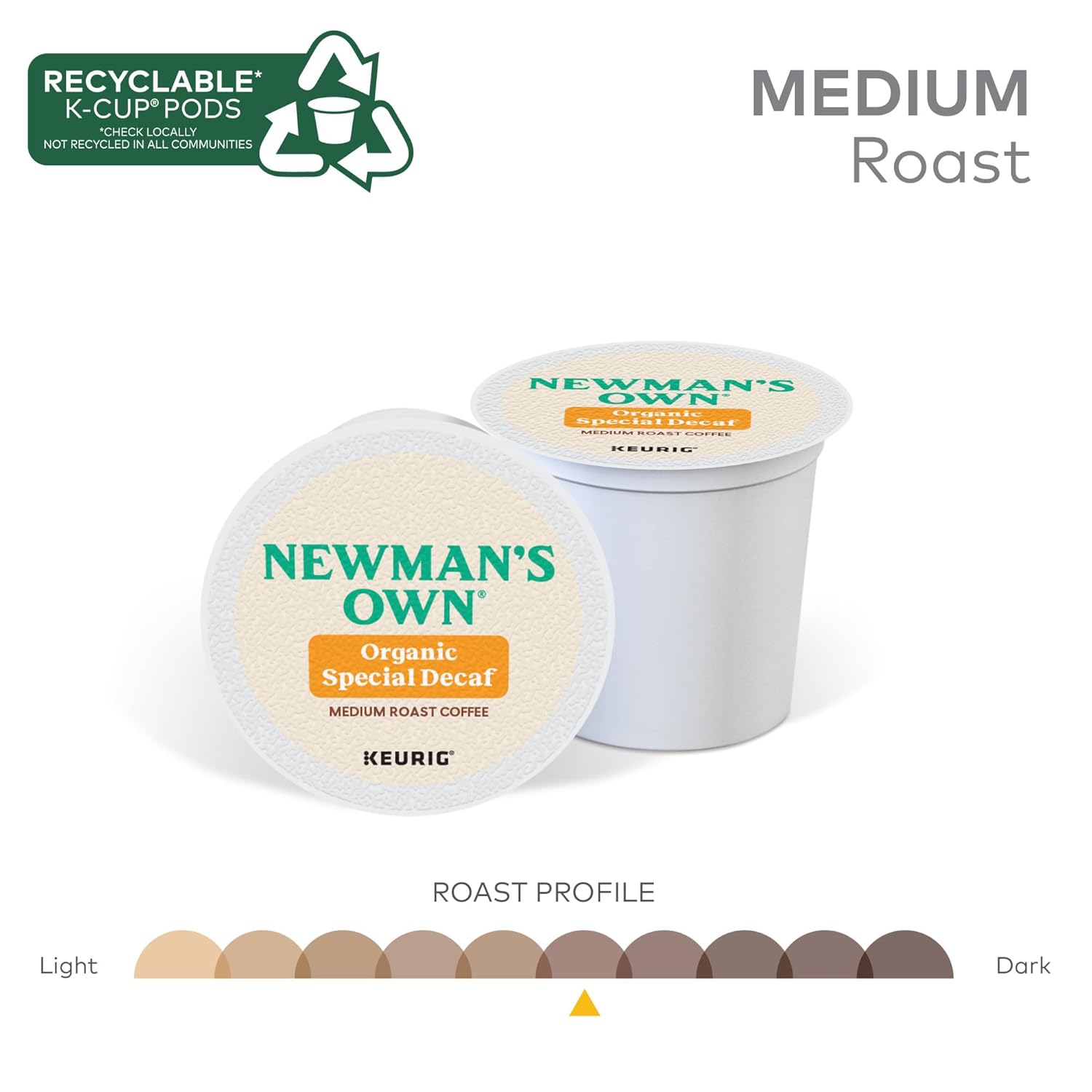 Newman's Own Organics Special Blend Decaf Keurig Single-Serve K-Cup Pods, Medium Roast Coffee, 60 Count (6 Packs of 10)