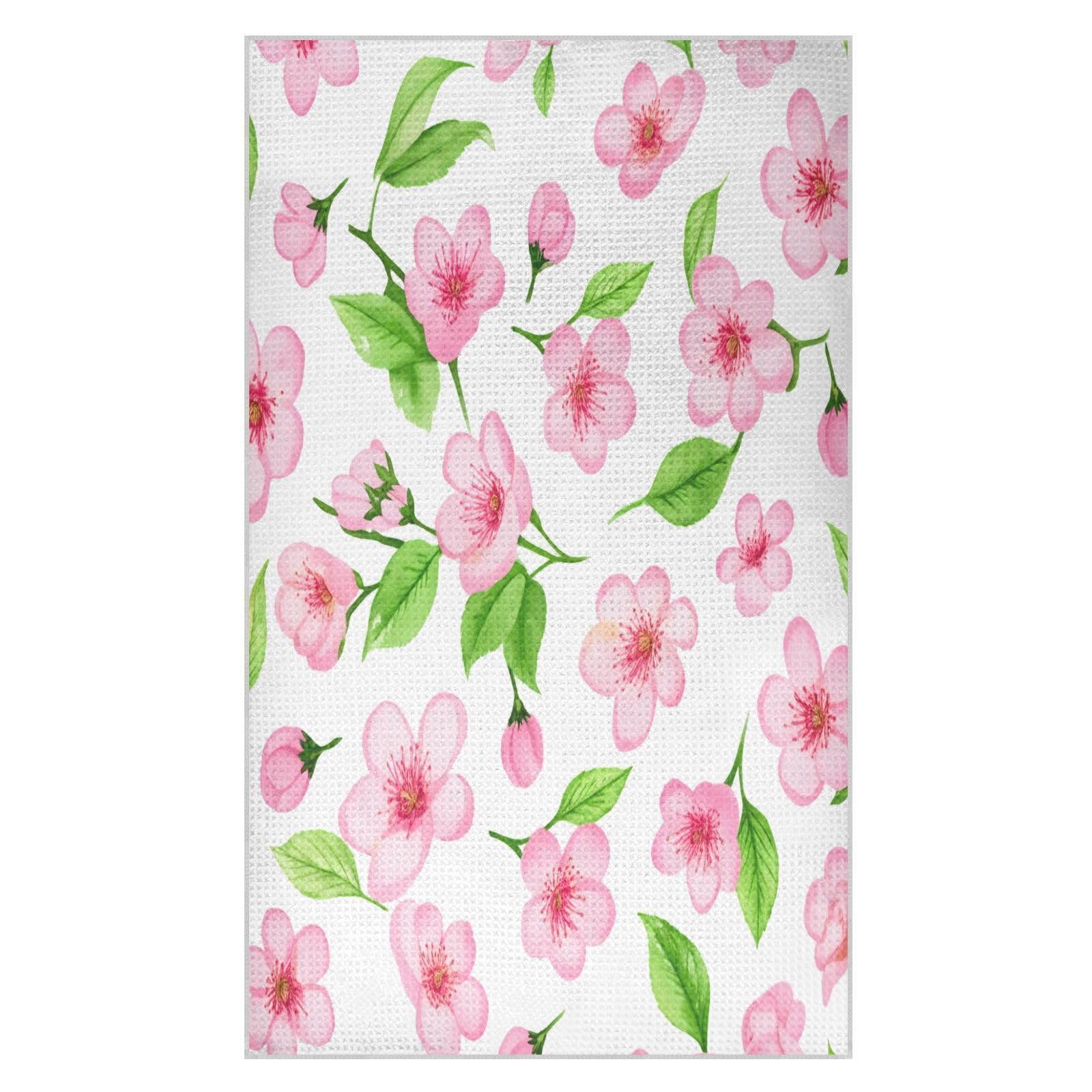 BURSTDDY Flowers Kitchen Towels,Absorbent Dish Towels 2 Pack