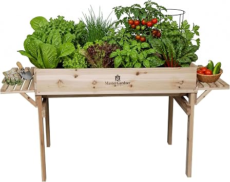 Garden Elements Elevated Garden Bed - 48" x 36" Raised Planter Box - Solid Hardwood Frame - Outdoor Growing for Vegetables, Herbs & Flowers - Ideal Gardening Gift for Mothers Day & Garden Lovers