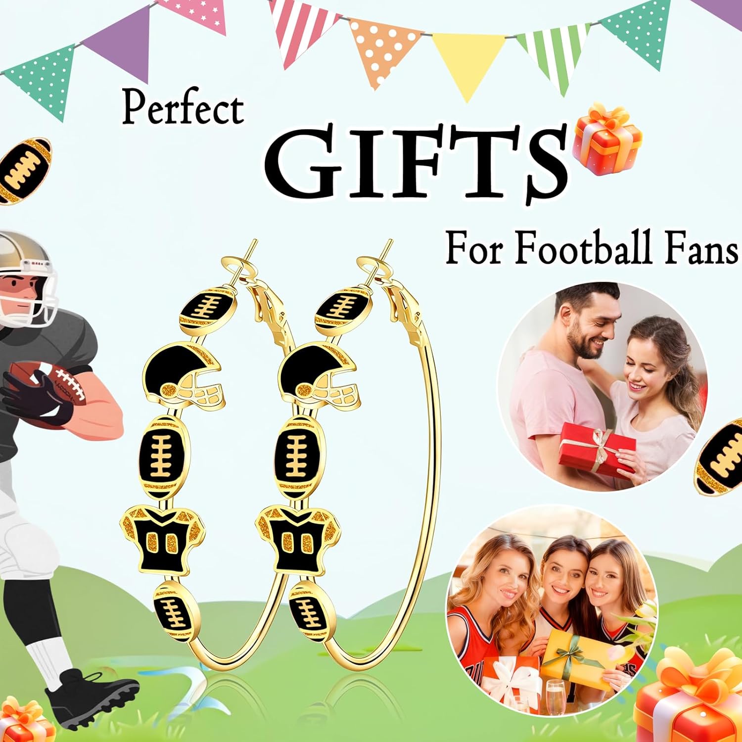 Football Gifts Game Day Earrings for Women Football Mom Sports Charm Jewelry Gifts Game Day Outfit Accessories - Image 7