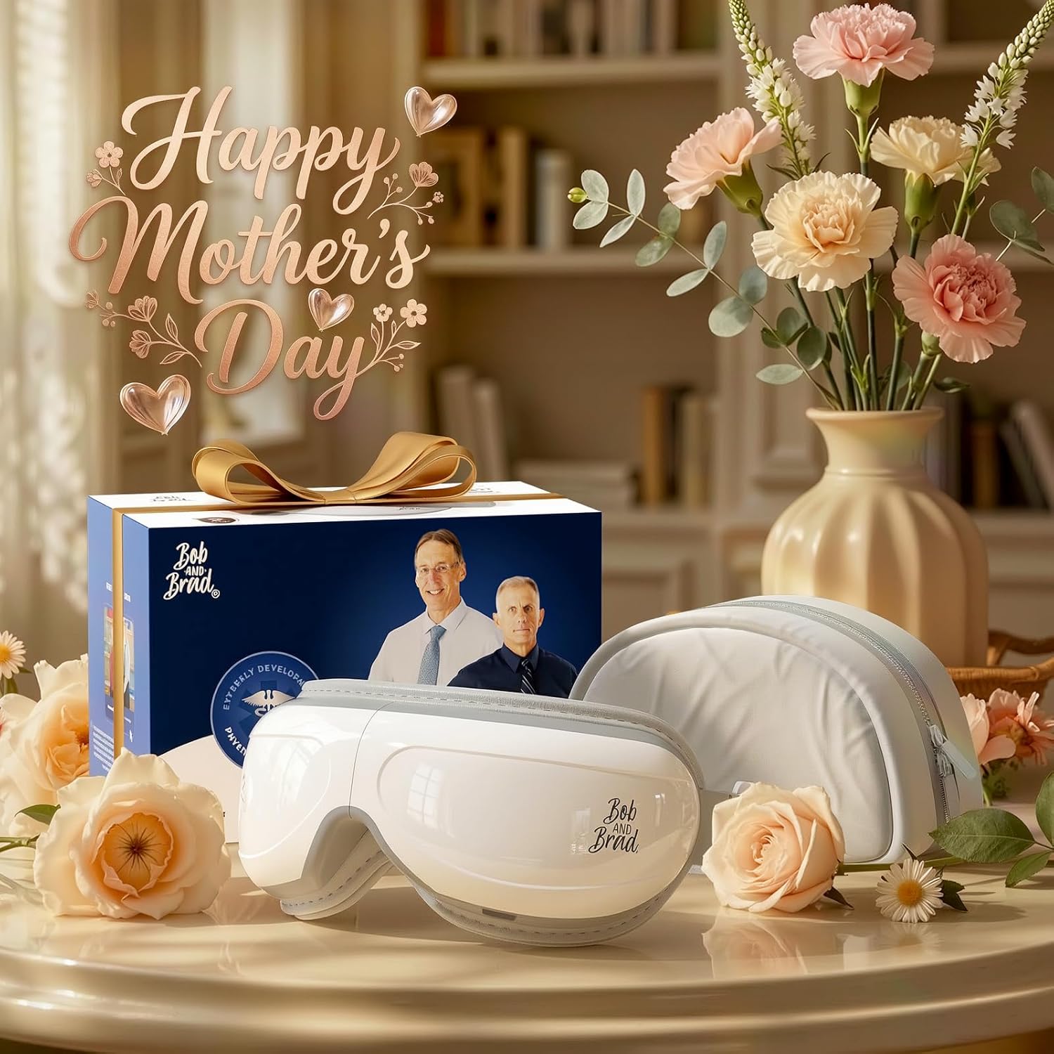 BOB AND BRAD Eye Massager FSA Eligible/HSA Eligible, EyeOasis 2 Heated Eye Mask for Migraines with Music, Smart Migraine Massager Warm Compress Therapy for Migraines, Dry Eyes, and Eye Strain Relief