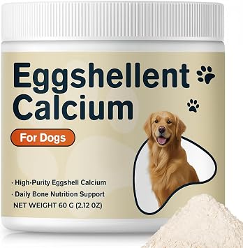 Eggshell Powder for Dogs Natural Calcium Powder for Pets Egg Shell Food Topper for Strong Bones, Teeth & Joint Support Pure Eggshell Calcium Carbonate Supplement