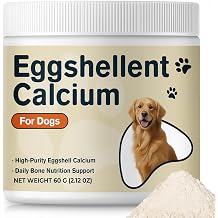 Eggshell Powder for Dogs Natural Calcium Powder for Pets Egg Shell Food Topper for Strong Bones, Teeth & Joint Support Pure Eggshell Calcium Carbonate Supplement