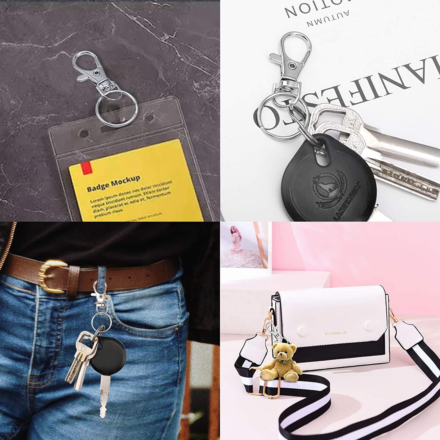 Ganci Girevoli Portachiavi - 7 Pezzi In Metallo Per Fai Da Te E Artigianato - Foto 3