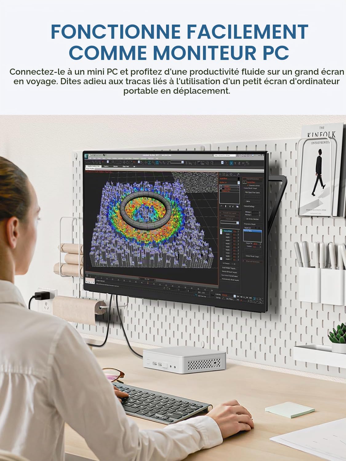 UPERFECT 23,8 Pouces 144Hz QLED Écran Portable, FHD 1080P 2000:1 145% sRGB