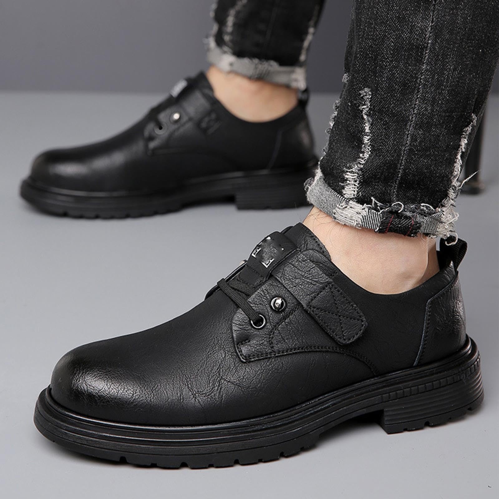 Zapatos De Cuero Hombre con Correa De Cierre Mocasines Vestir Negocios