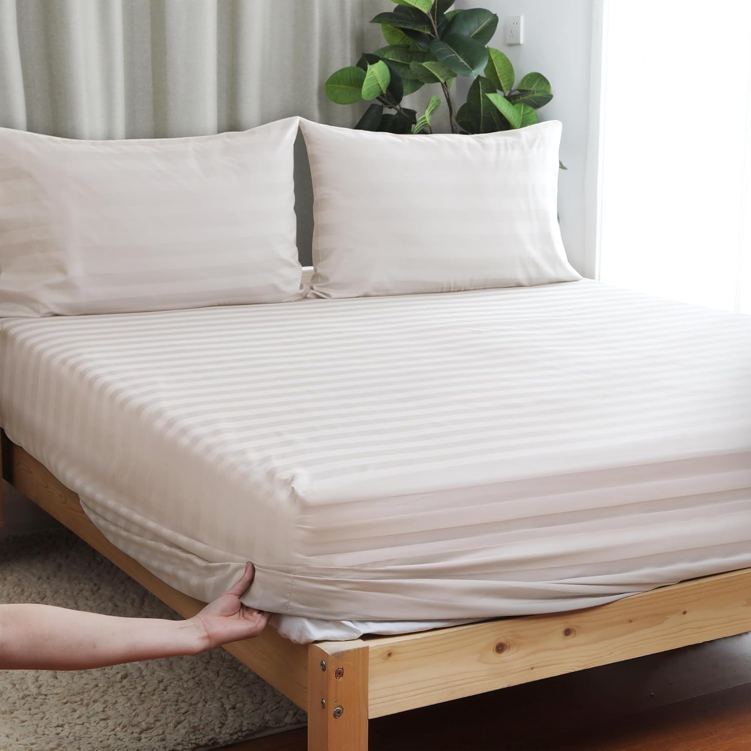 100 Pure Cotton Cal King Fitted Sheet Only, 15" Deep