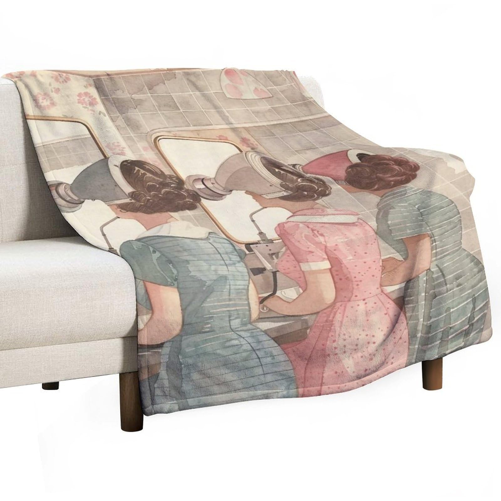 YHGSREUOH Salon Retro Relaxation (4) Flannel Blankets Fleece Soft Throw Lightweight Plush Gifts for Couch, Bed, Cozy Sofa Plush, Chair, Lovers 138x175cm(55x70in)