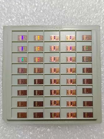 Silicon IC Die Wafer, Bare CPU Semiconductor Chip Sample with Lithography Patterns for Teaching, STEM Education, and Art Display 0.20" x 0.12" 1 Box /40 pcs