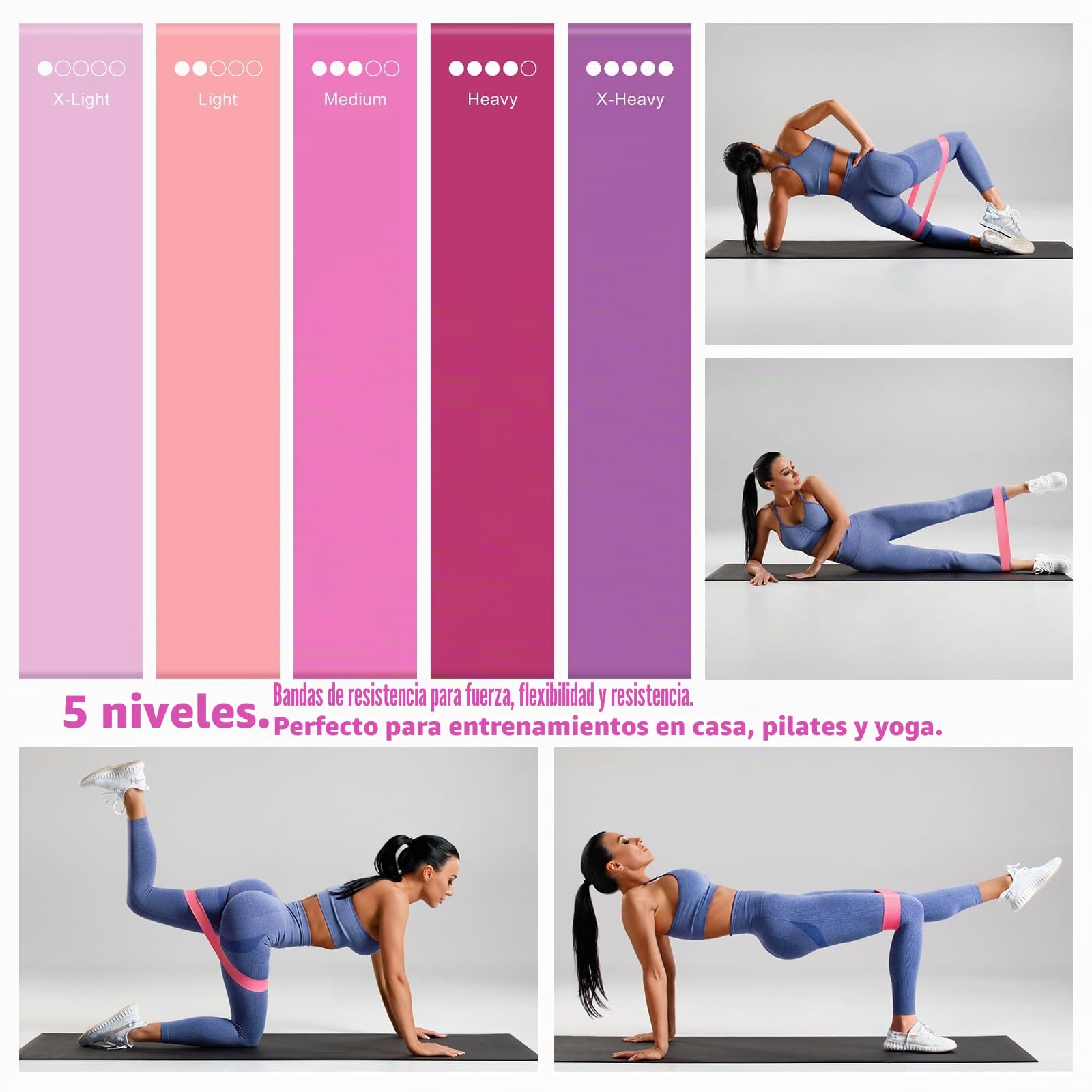 Kit de pilates Pro Elite de 13 piezas, círculo de pilates, juego de bandas de resistencia, pelota de yoga y bolsa de gimnasio para entrenamiento de cuerpo completo, equipo de gimnasio en