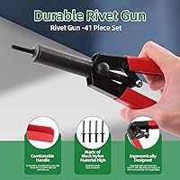 Vista 4 de Keadic Juego surtido de 46 remaches de polietileno de 4 tamaños con remachadora de plástico rápido y herramienta de extracción de clips