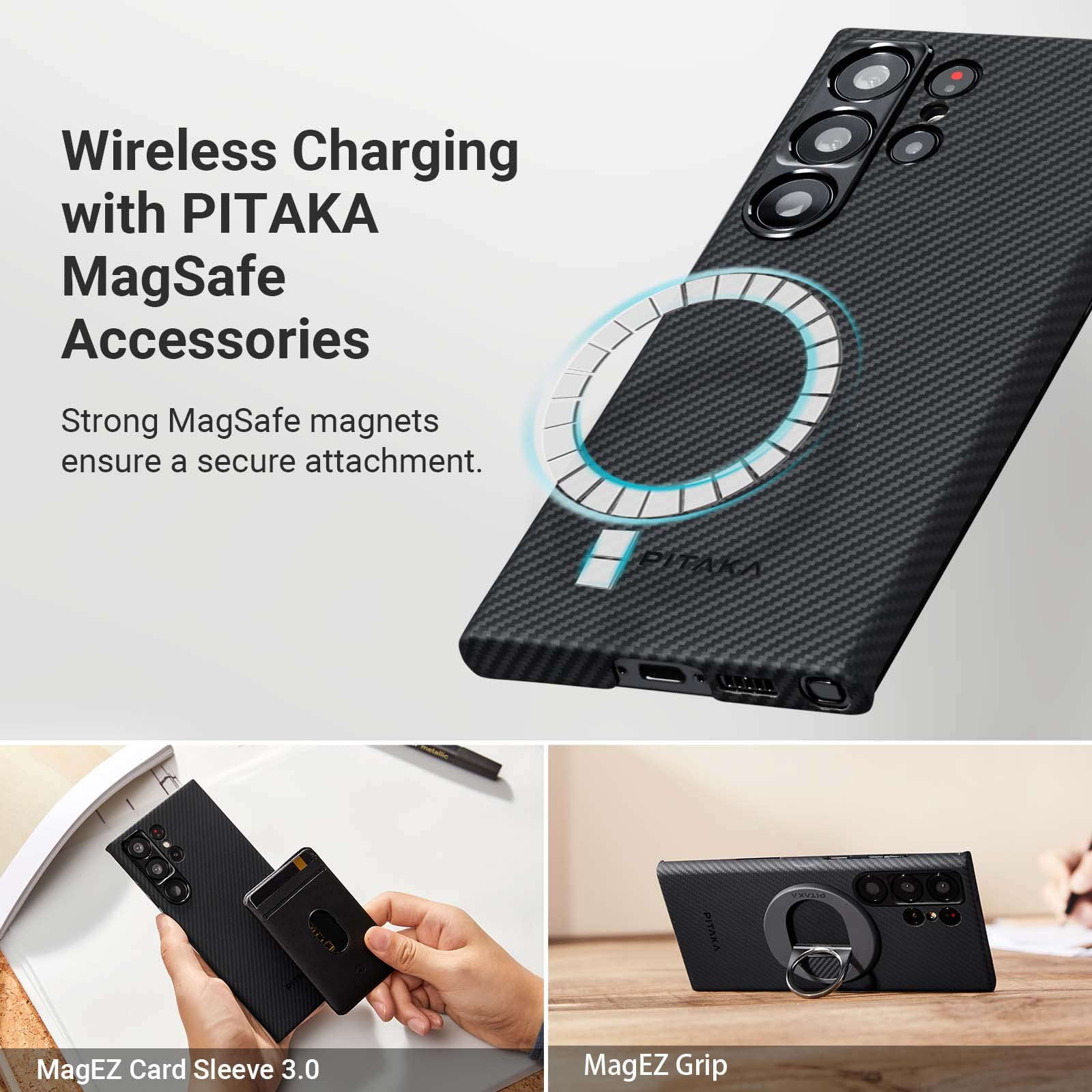 PITAKA Samsung S23 Ultra için Kılıf, İnce ve Hafif Galaxy S23