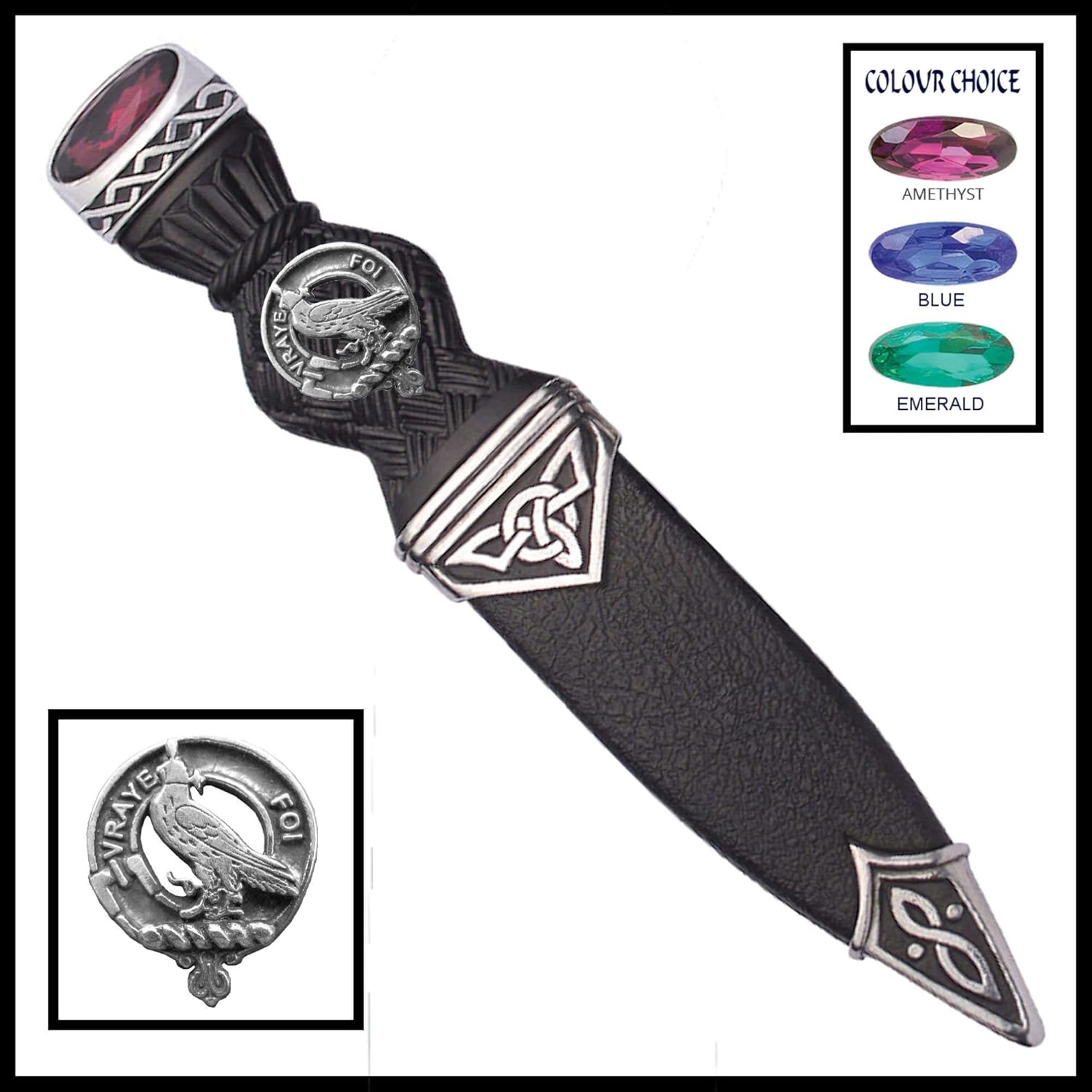 Boswell Interlace Clan Crest Sgian Dubh