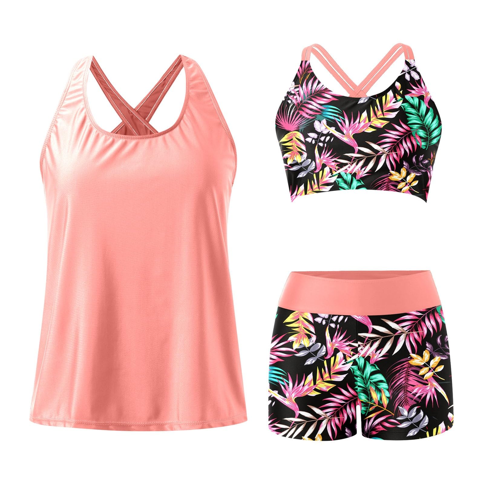 WWricotta Bikini 2026 con Spacco, Vita Alta, Push-up, 3 Pezzi, Design Trendy per la Spiaggia.