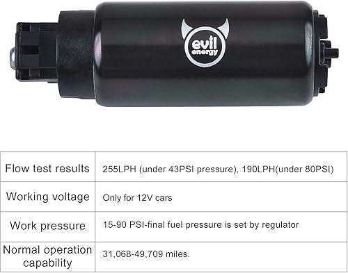 Miniatura 2 de EVIL ENERGY EFI 255LPH Electric Intank Fuel Pump High Flow 43PSI Kit