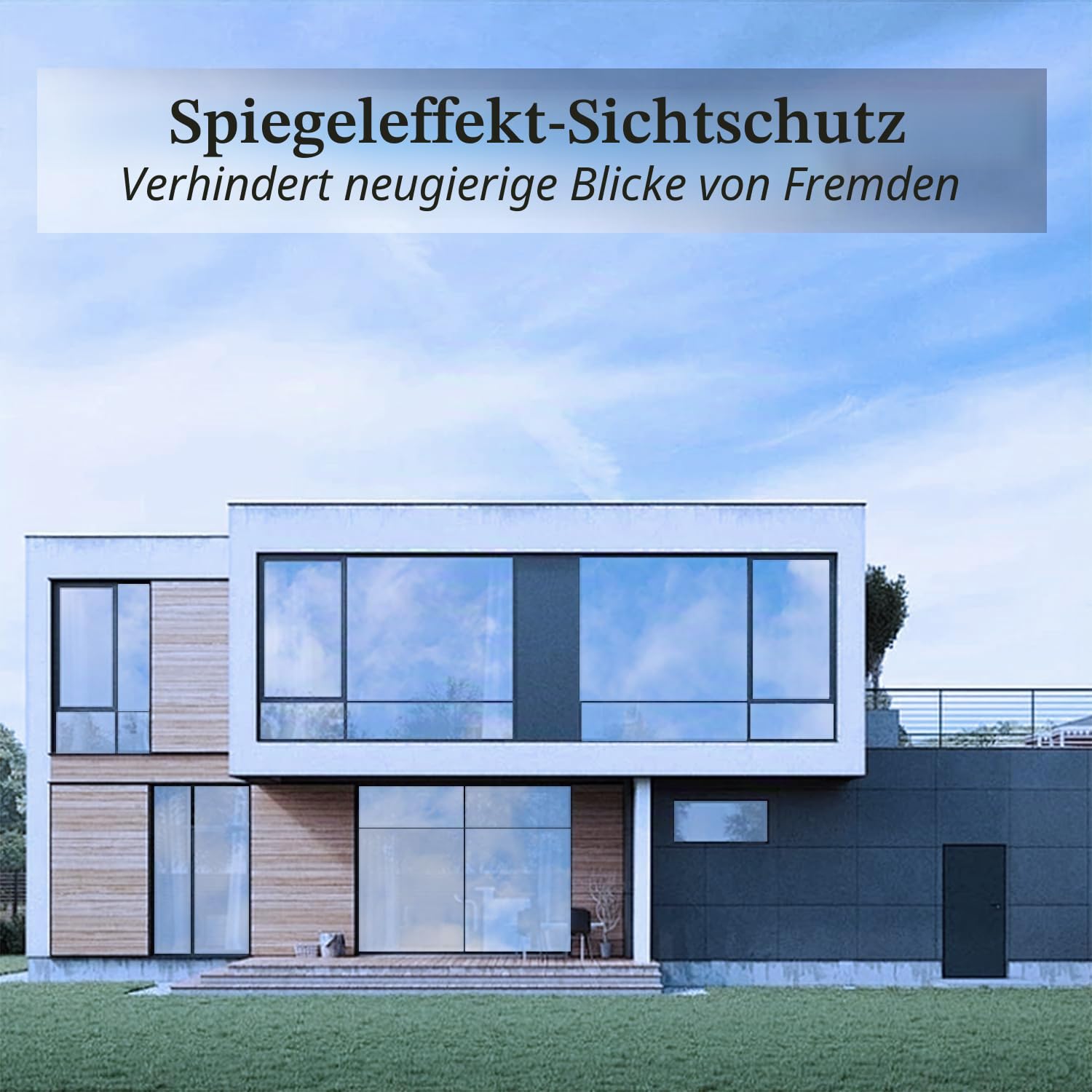 Spiegelfolie Fenster Sichtschutz Sonnenschutzfolie Fenster innen Selbsthaftend UV Schutzfolie Fenster ohne Klebstoff Fenster Klebefolie für Haus Geschäfte Büro