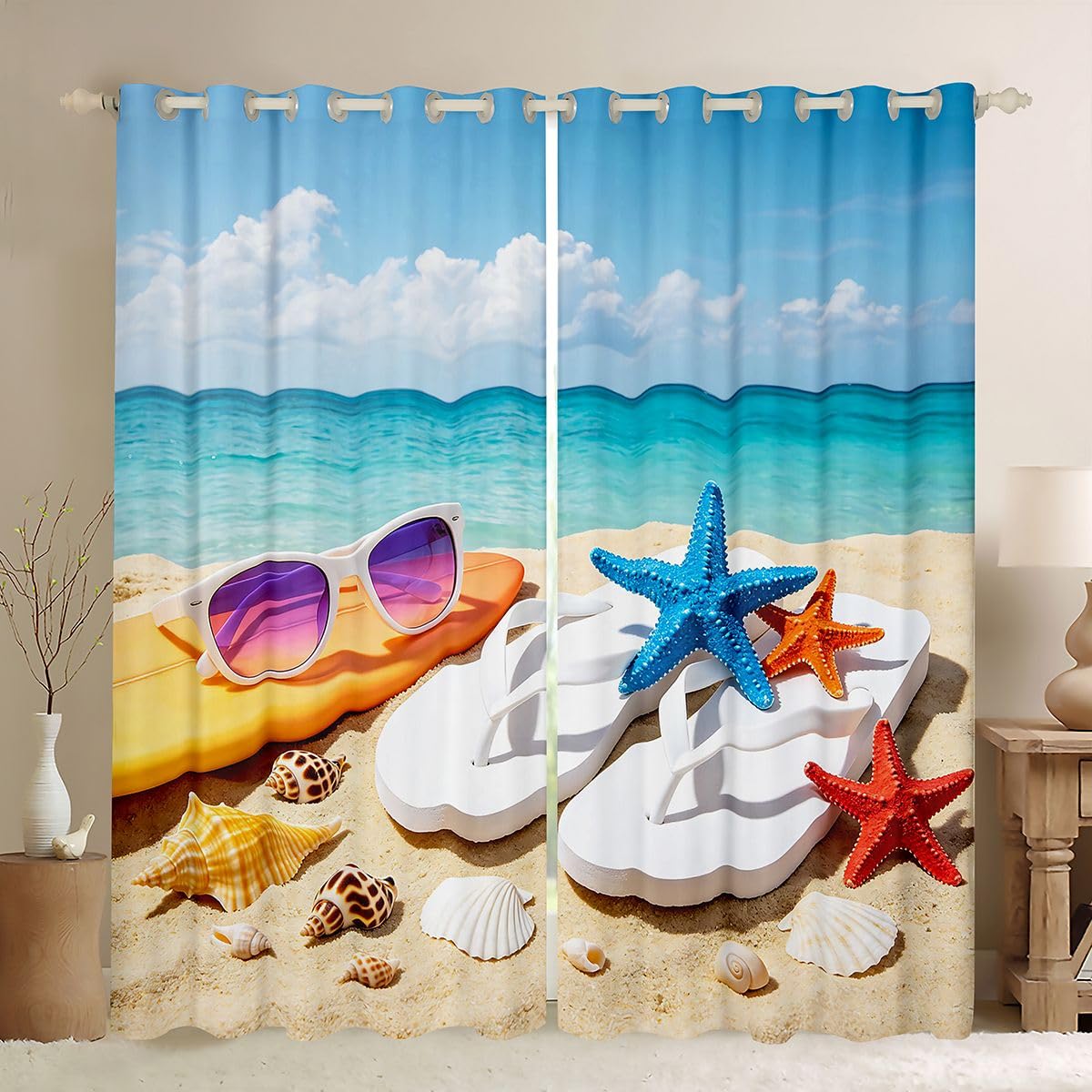 Homewish Tende oscuranti a forma di stella marina, 52 x 90 cm, per