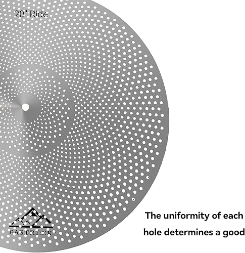Miniatura 17 de EASTROCK Paquete de platillos dorados de bajo volumen, 5 piezas (14 "Hi-hat+16" Crash+18" Crash+20"Ride) con bolsa de platillos y fieltros