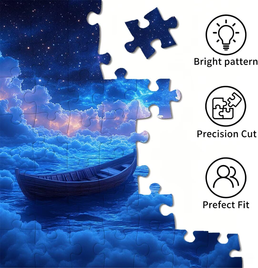 5000 sztuk puzzli dla dorosłych, gry rodzinne, gwiaździste niebo, łódź, n