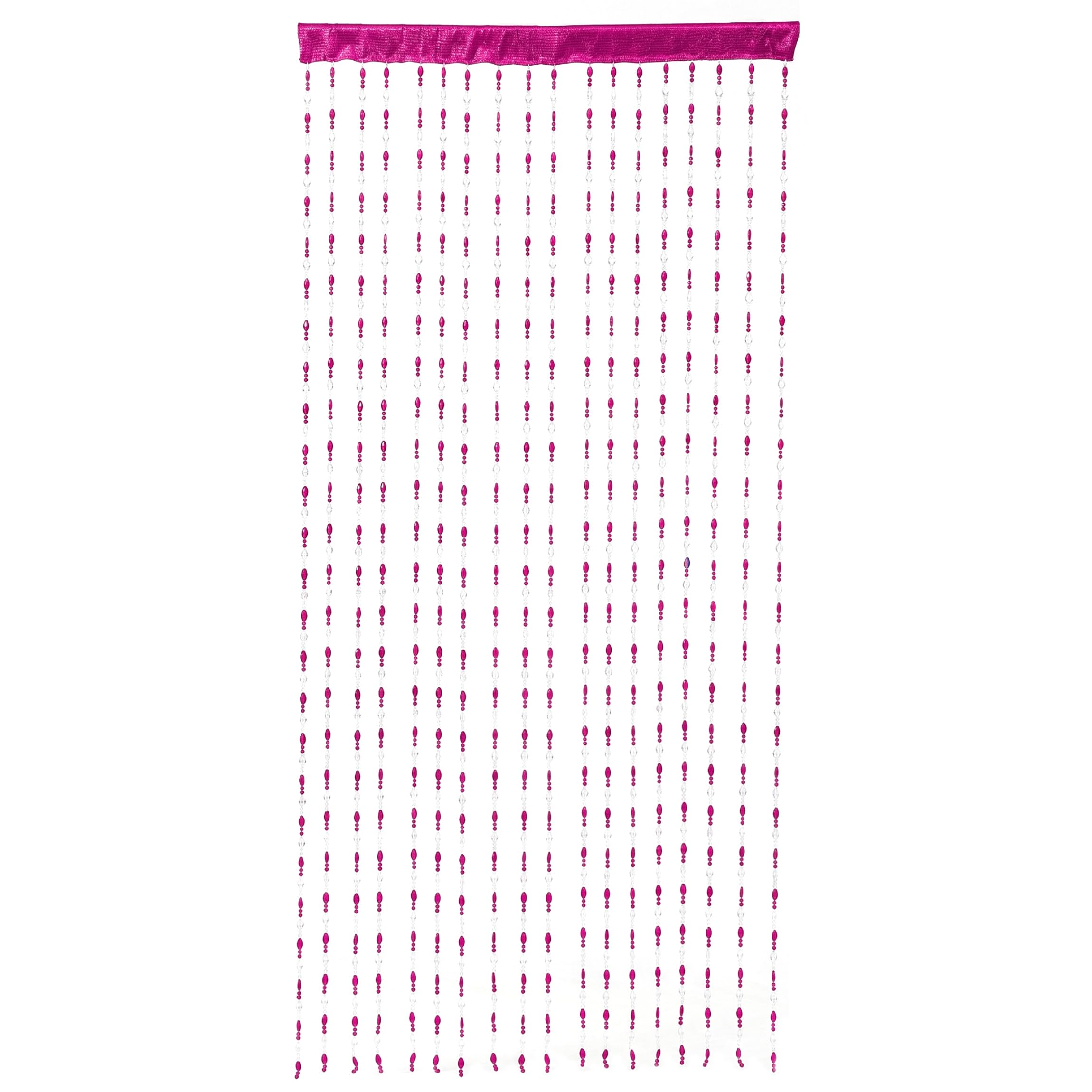 Rideau à pampilles sans perçage rose rouge 1,3x2m pour décoration